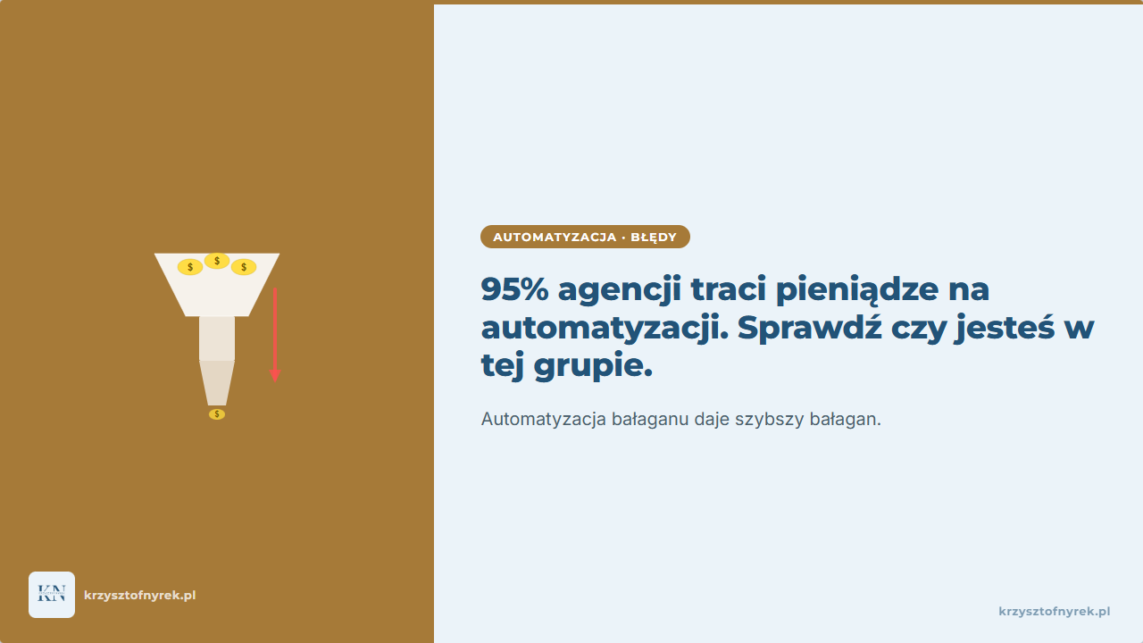 Dlaczego 95% agencji traci pieniądze na automatyzację (i co sprawdzić zanim kupisz kolejne narzędzie)