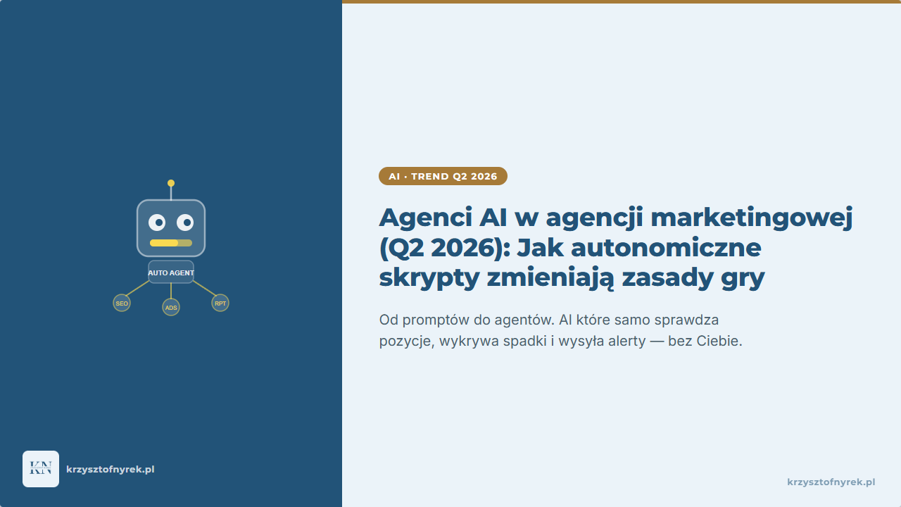 Agenci AI w agencji marketingowej (Trend Q2 2026): Jak autonomiczne skrypty zmieniają zasady gry