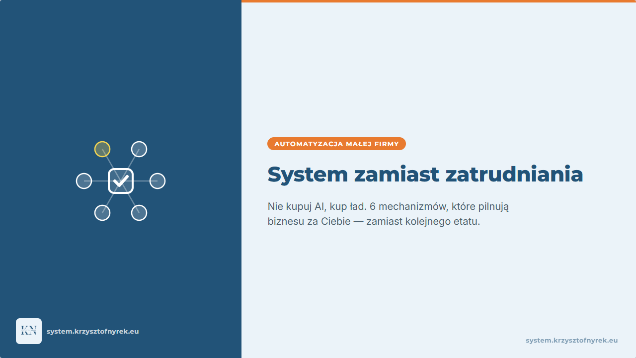 Automatyzacja małej firmy: system zamiast zatrudniania
