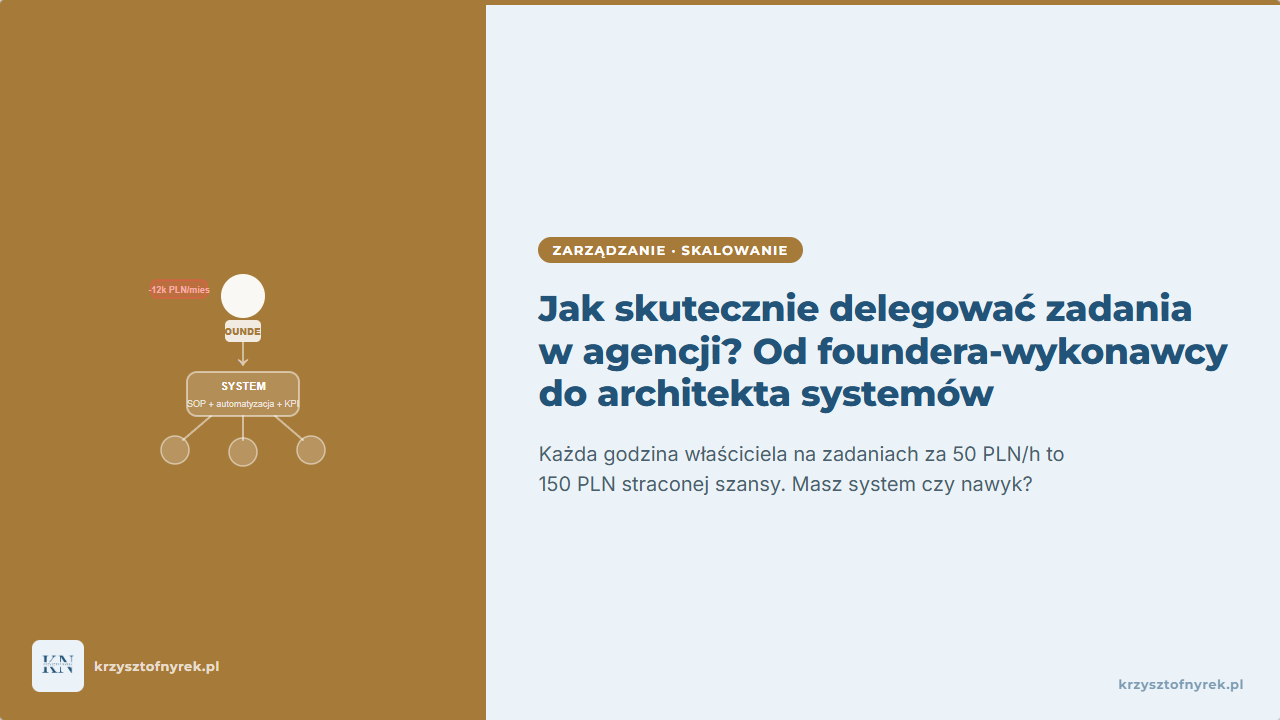 Jak skutecznie delegować zadania w agencji? Od foundera-wykonawcy do architekta systemów